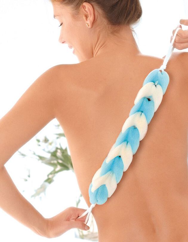 Tresse de douche (bleu / blanc)