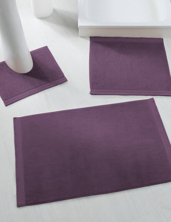 Tapis de bain &eacute;ponge liteau chevron (aubergine)