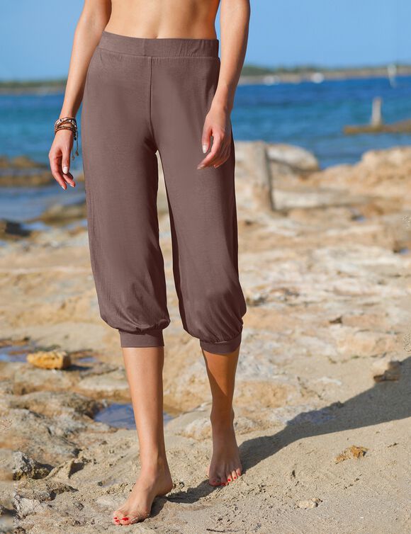 Pantacourt forme boule, uni (chocolat)