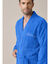 Peignoir mixte adulte uni coton éponge bouclette col kimono personnalisé (bleu dur)