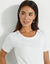 T-shirt met ronde hals en korte mouwen (wit)