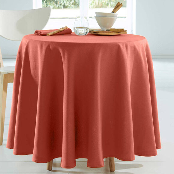 Tafellaken met linnenaspect (terracotta)