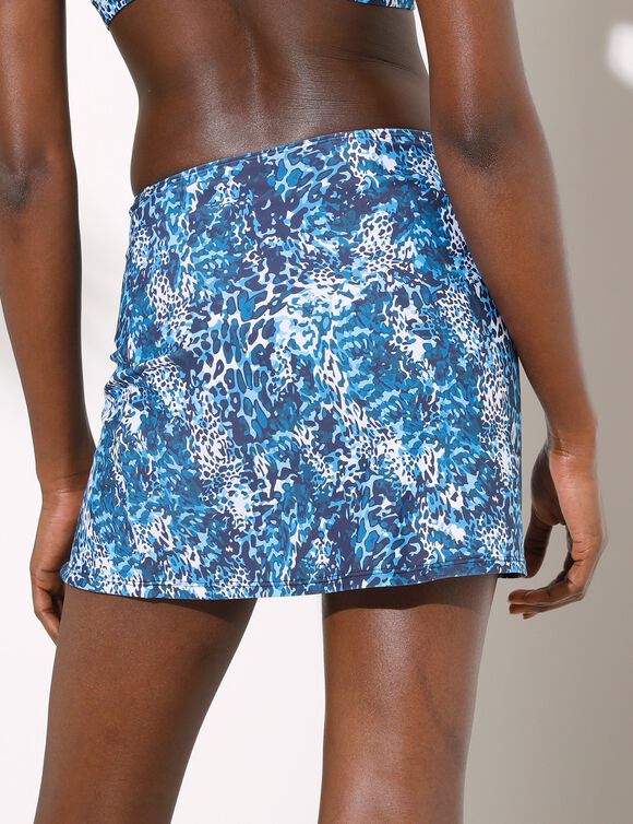 Jupette de bain forme paréo uni  Belinta (bleu)