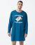 Maxi T-shirt pyjama imprimé "Je ne grossis pas" (bleu pétrole)
