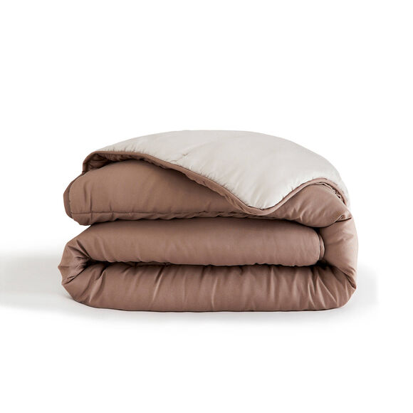 Tweekleurig deken in microvezel 350g/m2 (taupe / beige)