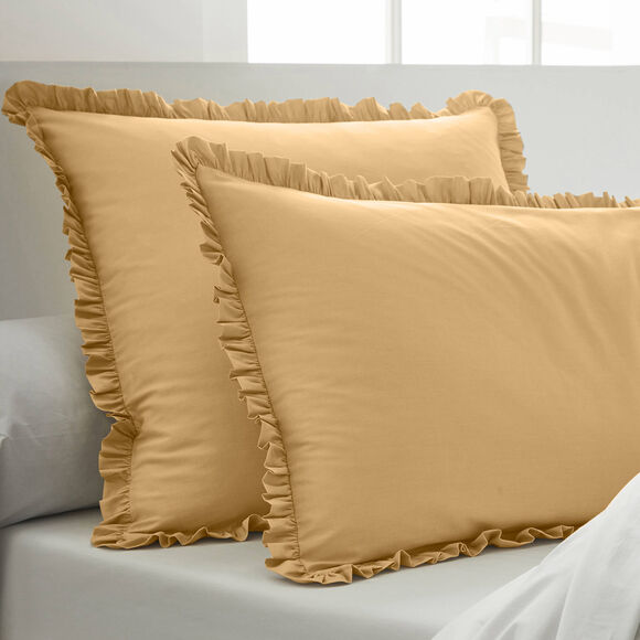 Linge de lit uni percale (miel)