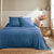Geweven bedsprei in effen katoen (blauw)