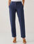 Pantalon coupe mom coton-lin uni (marine)