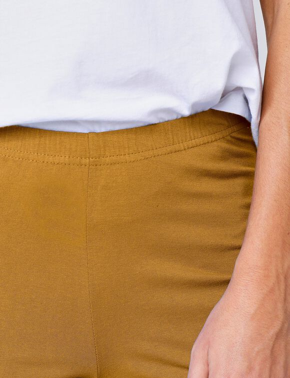 Legging bootcut uni, taille élastiquée (miel)