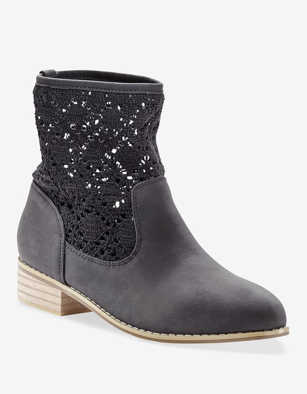 Boots met macramé (zwart)