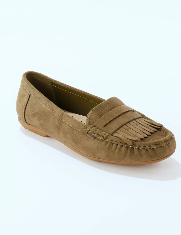 Mocassins souples textile microfibre (kaki)