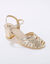 Metallic sandalen met hak (goudkleurig)