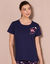 Pyjamashirt met korte mouwen (marine)