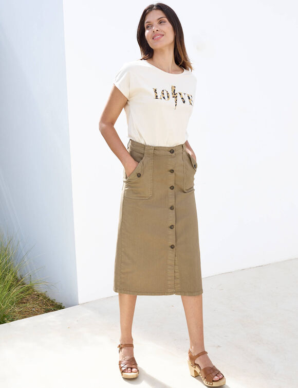 T-shirt manches courtes,  imprim&eacute; (naturel)