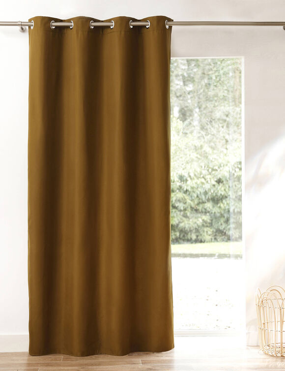 Rideau isolant uni envers polaire finition oeillets (bronze)