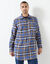 Extralang geruit hemd in flanel (blauw / kerrie)
