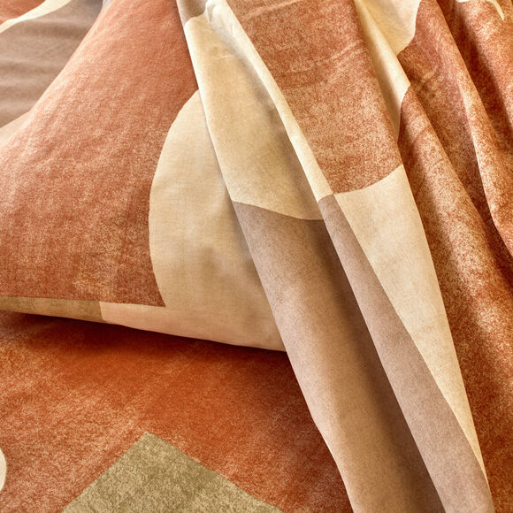Linge de lit imprimé Alex coton (caramel)