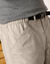 Broek met 3/4-elastische tailleband + bijpassende ceintuur (zandkleur)
