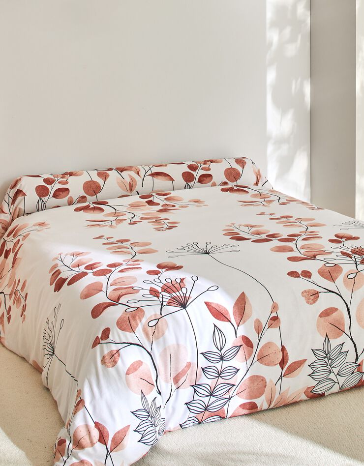 Linge de lit Danae en coton imprimé (terracotta)