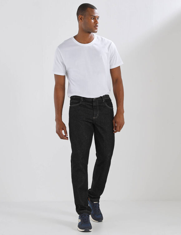 Jean ceinture &eacute;lastiqu&eacute;e c&ocirc;t&eacute;s - L32 (black)