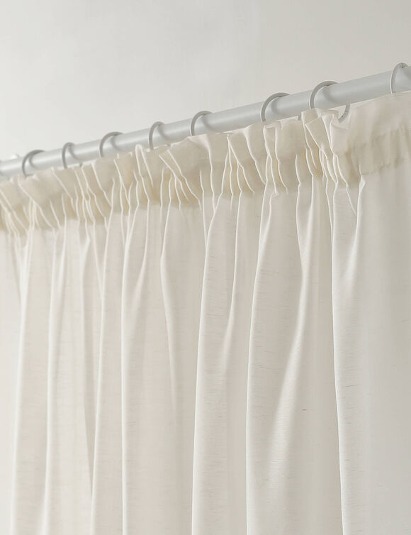 Panneau lin polyester base plomb&eacute;e finition galon fronceur (cr&egrave;me)