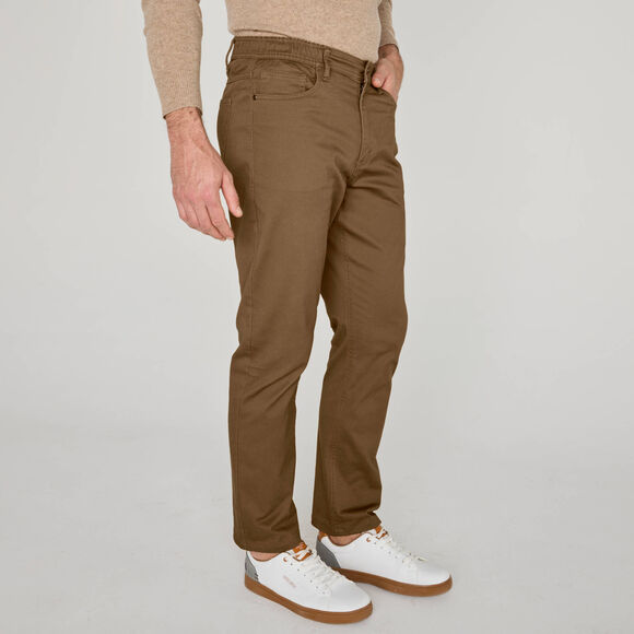 Rechte broek met 5 zakken en elastische zijkanten - L28 (koper)