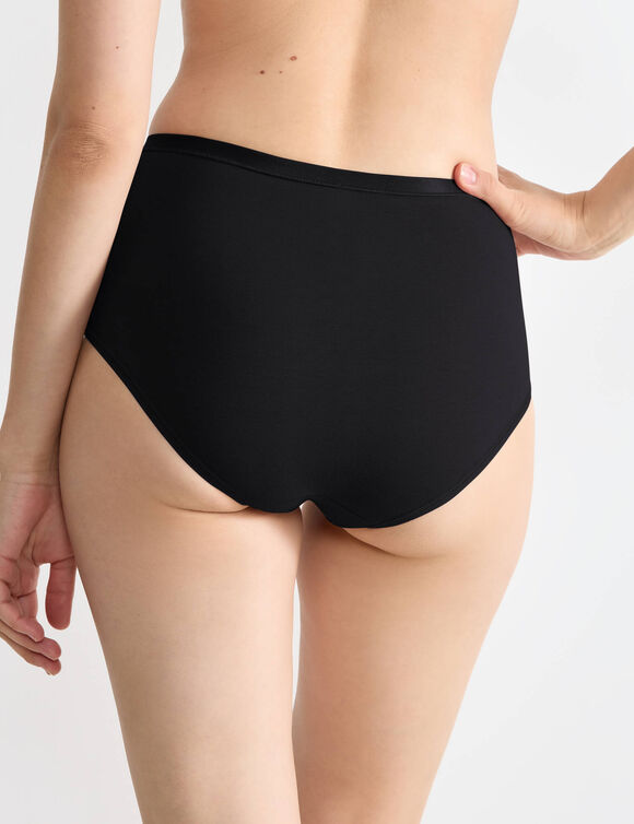 Maxislip "Go Daily Cotton" in stretchkatoen - 2+1 (zwart)