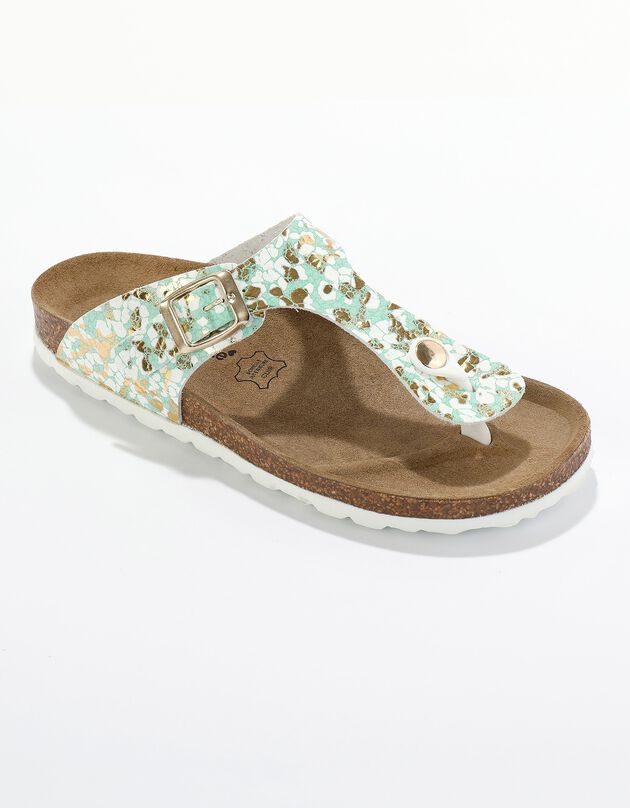 Bedrukte teensandalen (groen)