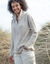 Gilet zipp&eacute; col montant, maille anglaise (beige chin&eacute;)