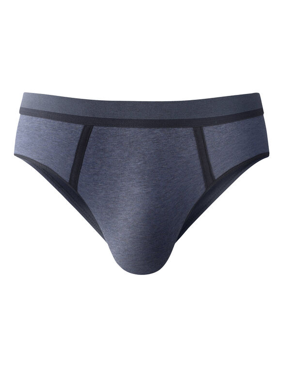 Gesloten slip met contrasterende naden, hoge taille - set van 4 (jeansblauw + bordeaux)