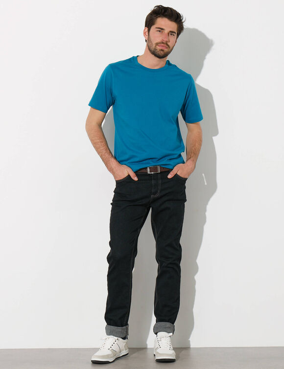 T-shirt met ronde hals en korte mouwen - set van 3 (blauw + bruin + grijs)
