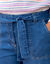 Rechte jeans met hoge taille, bindceintuur (bleached)