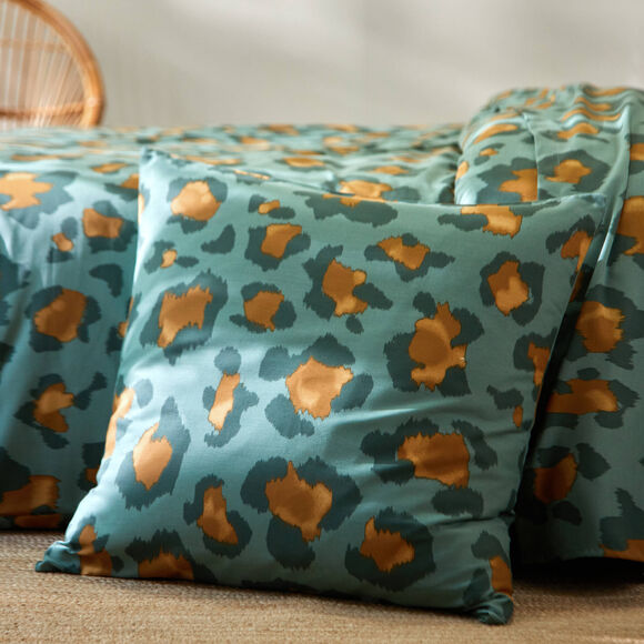 Linge de lit Pedro en polycoton imprimé peau de bête (vert)