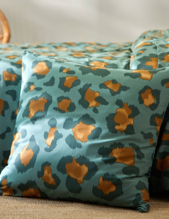 Linge de lit Pedro en polycoton imprimé peau de bête (vert)