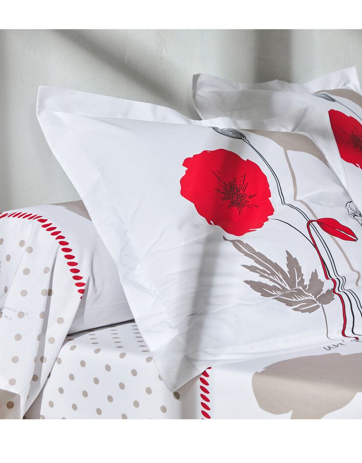 Linge de lit Coquely en coton à motifs coquelicot, blanc Linge de lit Coquely en coton à motifs coquelicot, blanc, hi-res image number 4