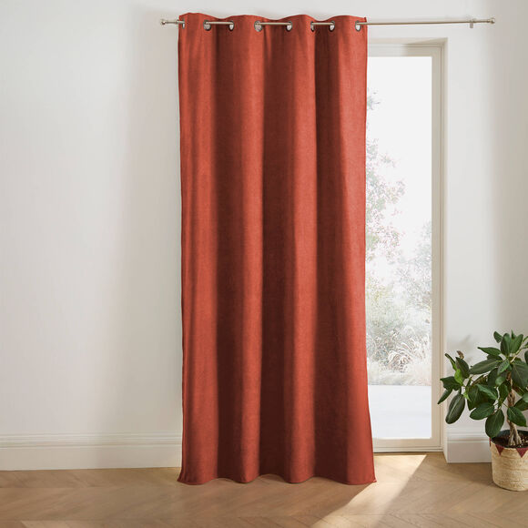 Rideau occultant et isolant finition oeillets (terracotta)