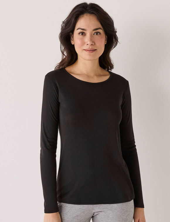 T-shirt thermique col rond - manches longues (noir)
