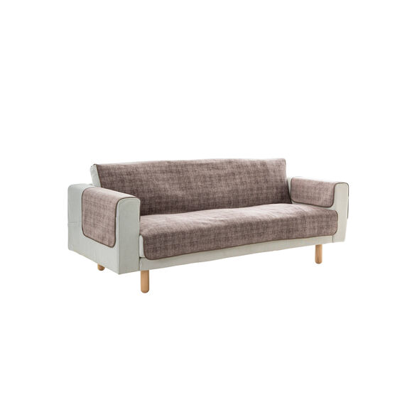 Protège-salon velours antiglisse (taupe)