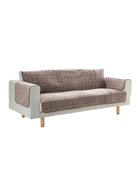 Salonbeschermer in slipvrij velours (taupe)