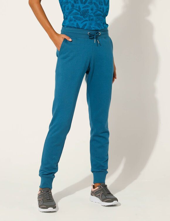 Pantalon jogging en molleton gratté  (bleu pétrole)
