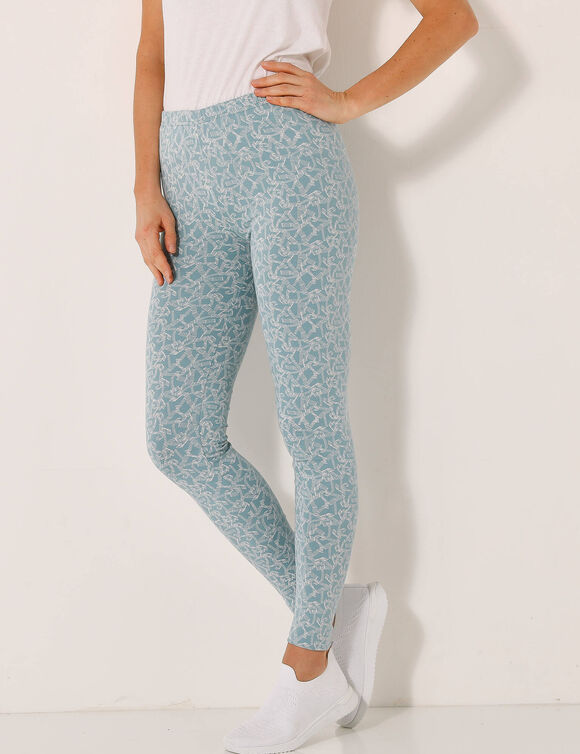 Legging in jerseytricot met grafische print (grijsblauw)