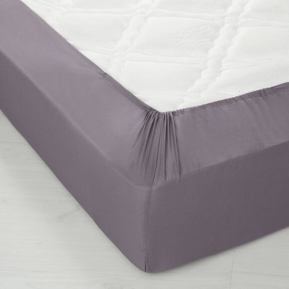 Drap-housse uni polyester - coton bonnet 32 cm (anthracite)