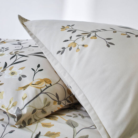 Linge de lit M&eacute;lodie imprim&eacute; - coton 57 fils/cm&sup2; (beige)