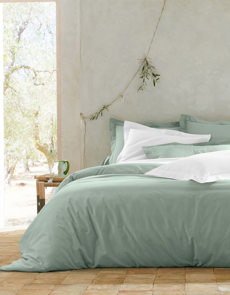 Linge de lit uni polyester-coton Colombine (blanc)