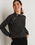 Pull boutonné maille anglaise et fil brillant (anthracite chiné)