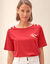 T-shirt col rond, imprim&eacute; plac&eacute; (rouge)