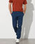 Pantalon chino &eacute;lastiqu&eacute; c&ocirc;t&eacute;s (marine)