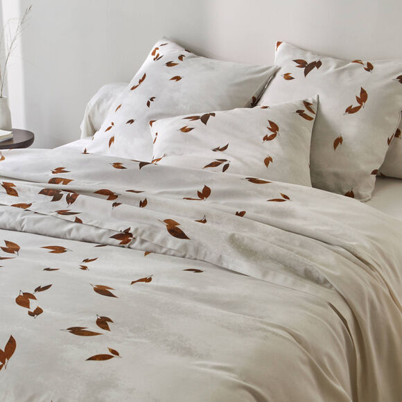 Linge de lit Automne en coton imprimé (blanc)