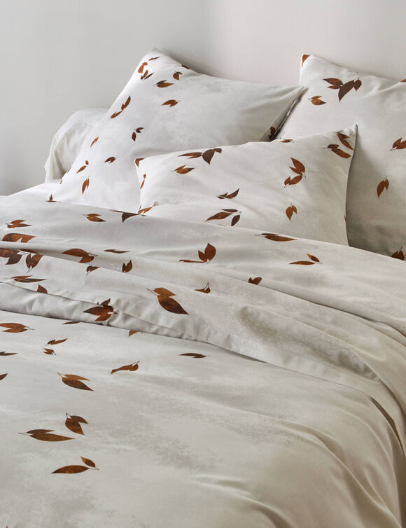 Linge de lit Automne en coton imprimé (blanc)