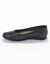 Leren ballerina's met ajour (marine)
